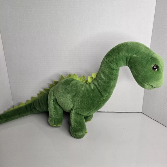Vintage 1987 World Of Smile Green Dinosaur Plush Stuffed Animal Brachiosaurus - Picture 1 of 5